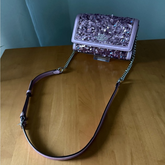 Coach Lilac Sequin Flap Crossbody - Picture 8 of 9